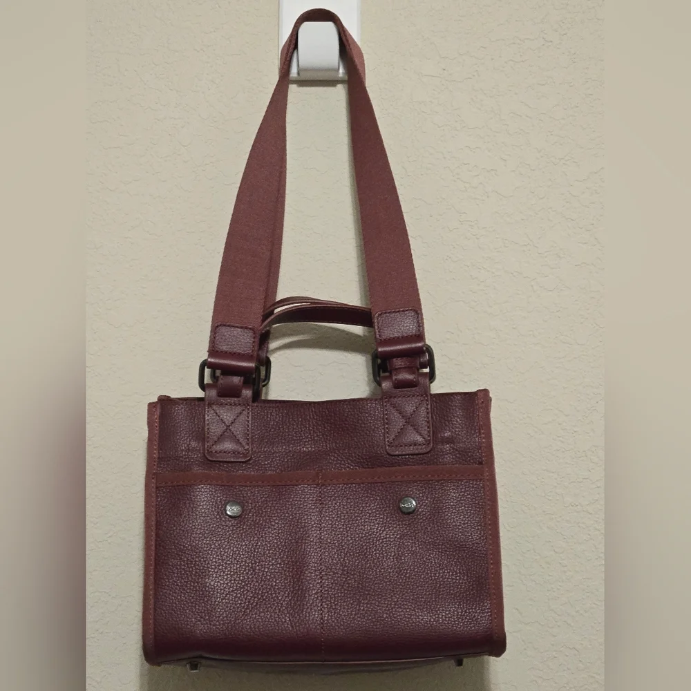 Botkier Bedford Bite Size Structured Leather Handbag Burgundy - Picture 8 of 16